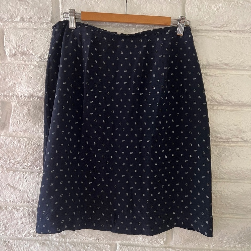Evan Picone Blue Silk Skirt Size 12